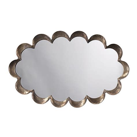 silver scalloped mirror|scalloped mirror for bathroom.